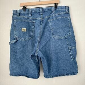 Vintage Wrangler Original Men Blue Denim Cargo Shorts Jean Jorts Cotton Size 40